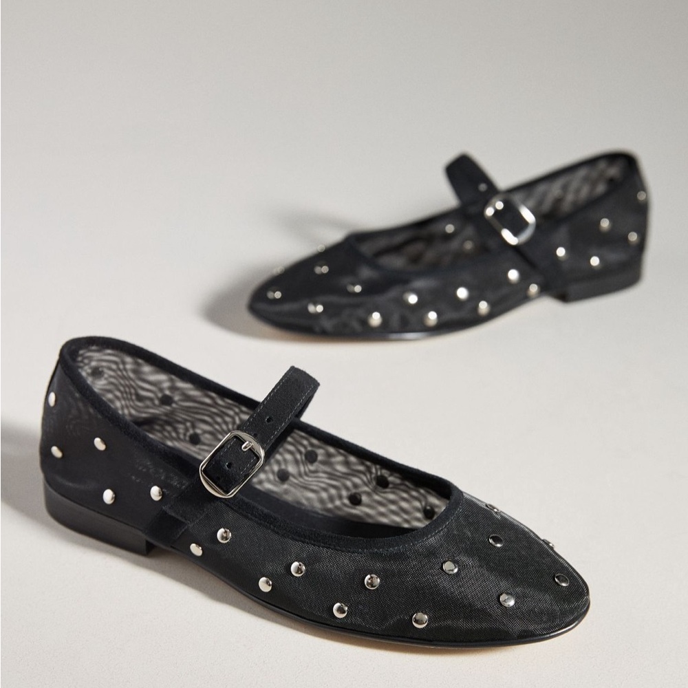 Jeffrey Campbell Black Studded Flats